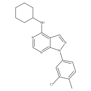 1-(3-chloro-4-methylphenyl)-N-cyclohexyl-1H-pyrazolo[3,4-d]pyrimidin-4-amine结构式