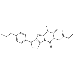 methyl 2-[6-(4-ethoxyphenyl)-4-methyl-1,3-dioxo-8,9a-dihydro-7H-purino[7,8-a]imidazol-9-ium-2-yl]acetate结构式