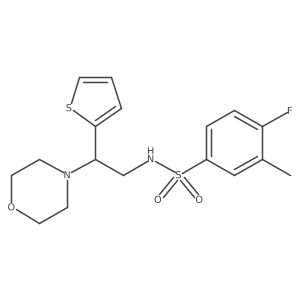4-fluoro-3-methyl-N-(2-morpholino-2-(thiophen-2-yl)ethyl)benzenesulfonamide结构式