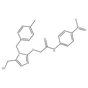 2-((5-(hydroxymethyl)-1-(4-methylbenzyl)-1H-imidazol-2-yl)thio)-N-(4-nitrophenyl)acetamide结构式