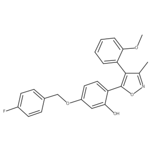 5-[(4-Fluorobenzyl)oxy]-2-[4-(2-methoxyphenyl)-3-methyl-1,2-oxazol-5-yl]phenol结构式