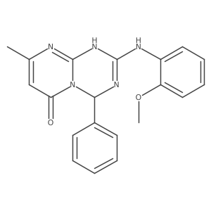 2-(2-methoxyanilino)-8-methyl-4-phenyl-1,4-dihydro-6H-pyrimido[1,2-a][1,3,5]triazin-6-one结构式