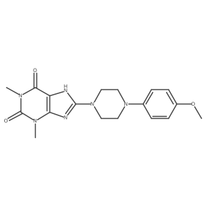 8-(4-(4-methoxyphenyl)piperazin-1-yl)-1,3-dimethyl-1H-purine-2,6(3H,7H)-dione结构式