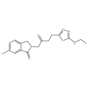 6-Chloro-2-[4-[5-(ethylamino)-1,3,4-oxadiazol-2-yl]-2-oxobutyl]-2,3-dihydro-1h-isoindol-1-one结构式