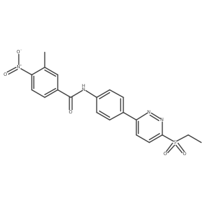 N-(4-(6-(ethylsulfonyl)pyridazin-3-yl)phenyl)-3-methyl-4-nitrobenzamide结构式