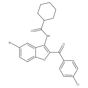 N-[5-bromo-2-(4-chlorobenzoyl)-1-benzofuran-3-yl]cyclohexanecarboxamide结构式