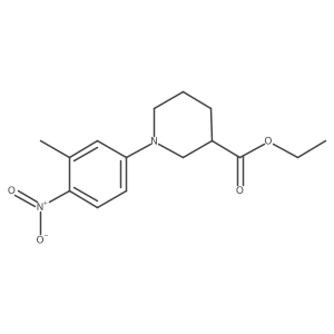 Ethyl 1-(3-methyl-4-nitrophenyl)piperidine-3-carboxylate结构式