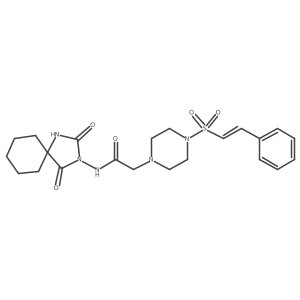 N-{2,4-dioxo-1,3-diazaspiro[4.5]decan-3-yl}-2-[4-(2-phenylethenesulfonyl)piperazin-1-yl]acetamide Structure