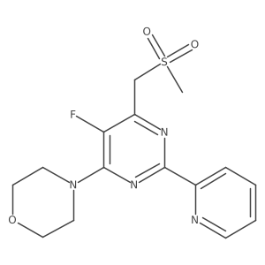 5-Fluoro-4-(methylsulfonylmethyl)-6-morpholin-4-yl-2-pyridin-2-yl-pyrimidine Structure