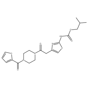 Isobutyl (4-(2-(4-(furan-2-carbonyl)piperazin-1-yl)-2-oxoethyl)thiazol-2-yl)carbamate Structure