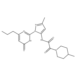 N-(3-methyl-1-(6-oxo-4-propyl-1,6-dihydropyrimidin-2-yl)-1H-pyrazol-5-yl)-2-(4-methylpiperidin-1-yl)-2-oxoacetamide Structure