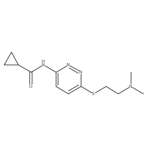 N-(6-{[2-(dimethylamino)ethyl]sulfanyl}pyridazin-3-yl)cyclopropanecarboxamide结构式