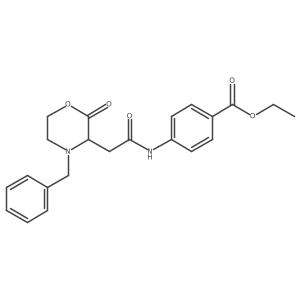 Ethyl 4-{[(4-benzyl-2-oxomorpholin-3-yl)acetyl]amino}benzoate Structure