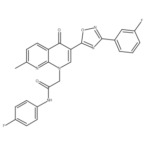 N-(4-fluorophenyl)-2-(3-(3-(3-fluorophenyl)-1,2,4-oxadiazol-5-yl)-7-methyl-4-oxo-1,8-naphthyridin-1(4H)-yl)acetamide Structure
