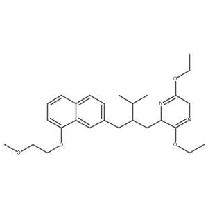 3,6-Diethoxy-2-{2-[8-(2-methoxyethoxy)naphthalen-2-ylmethyl]-3-methylbutyl}-2,5-dihydropyrazine Structure