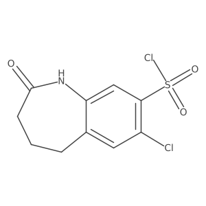7-chloro-2-oxo-2,3,4,5-tetrahydro-1H-1-benzazepine-8-sulfonyl chloride Structure