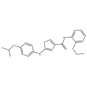 CCOc1ccccc1NC(=O)c1csc(Nc2ccc(OC(F)F)cc2)n1结构式