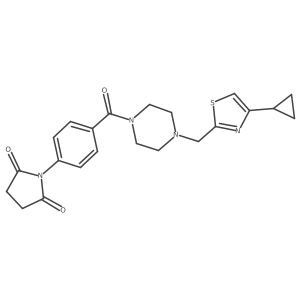 1-(4-(4-((4-Cyclopropylthiazol-2-yl)methyl)piperazine-1-carbonyl)phenyl)pyrrolidine-2,5-dione Structure