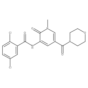 2,5-dichloro-N-[1-methyl-5-(morpholine-4-carbonyl)-2-oxo-1,2-dihydropyridin-3-yl]benzamide Structure
