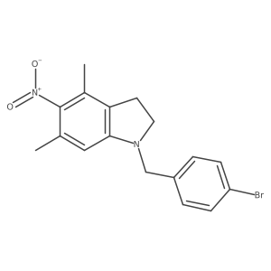 1-[(4-Bromophenyl)methyl]-4,6-dimethyl-5-nitro-2,3-dihydroindole结构式