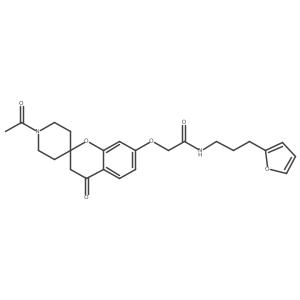 2-[(1'-acetyl-4-oxo-3,4-dihydrospiro[chromene-2,4'-piperidin]-7-yl)oxy]-N-[3-(2-furyl)propyl]acetamide结构式