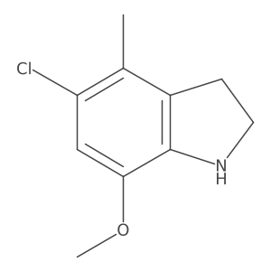 5-chloro-7-methoxy-4-methyl-2,3-dihydro-1H-indole结构式