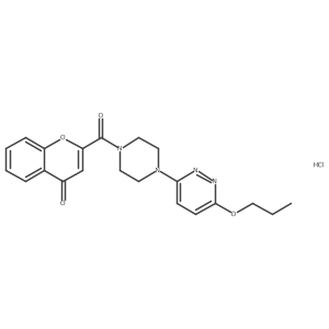 2-(4-(6-propoxypyridazin-3-yl)piperazine-1-carbonyl)-4H-chromen-4-one hydrochloride结构式