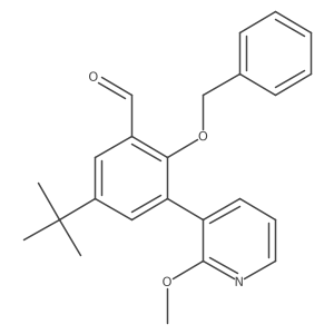 2-Benzyloxy-5-tert-butyl-3-(2-methoxy-pyridin-3-yl)-benzaldehyde结构式