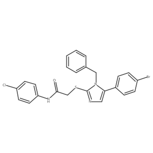2-((1-benzyl-5-(4-bromophenyl)-1H-imidazol-2-yl)thio)-N-(4-chlorophenyl)acetamide结构式