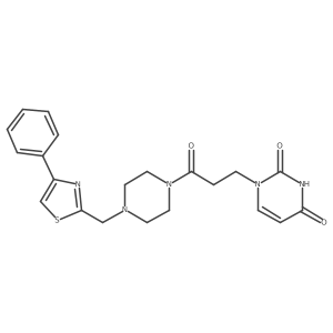 1-(3-oxo-3-(4-((4-phenylthiazol-2-yl)methyl)piperazin-1-yl)propyl)pyrimidine-2,4(1H,3H)-dione结构式