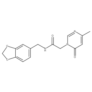 N-(benzo[d][1,3]dioxol-5-ylmethyl)-2-(4-methyl-6-oxopyrimidin-1(6H)-yl)acetamide结构式