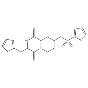 N-((3S,8S,9aS)-1,4-Dioxo-3-(thiophen-2-ylmethyl)octahydro-2H-pyrido[1,2-a]pyrazin-8-yl)thiophene-2-sulfonamide结构式
