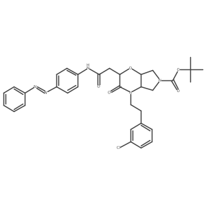Pyrrolo[3,4-b]-1,4-oxazine-6(2H)-carboxylic acid, 4-[2-(3-chlorophenyl)ethyl]hexahydro-3-oxo-2-[2-oxo-2-[[4-(2-phenyldiazenyl)phenyl]amino]ethyl]-, 1,1-dimethylethyl ester Structure