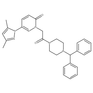 2-(2-(4-benzhydrylpiperazin-1-yl)-2-oxoethyl)-6-(3,5-dimethyl-1H-pyrazol-1-yl)pyridazin-3(2H)-one Structure