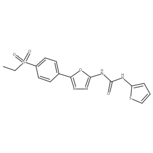 1-(5-(4-(Ethylsulfonyl)phenyl)-1,3,4-oxadiazol-2-yl)-3-(thiophen-2-yl)urea结构式