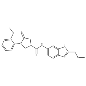 N-[2-(methoxymethyl)-1H-benzimidazol-5-yl]-1-(2-methoxyphenyl)-5-oxopyrrolidine-3-carboxamide结构式