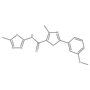 2-(3-methoxyphenyl)-4-methyl-N-[(2E)-5-methyl-1,3,4-thiadiazol-2(3H)-ylidene]-1,3-thiazole-5-carboxamide结构式
