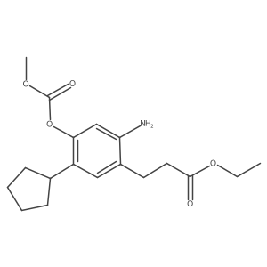 Ethyl 3-(2-amino-5-cyclopentyl-4-(methoxycarbonyloxy)phenyl)propanoate结构式