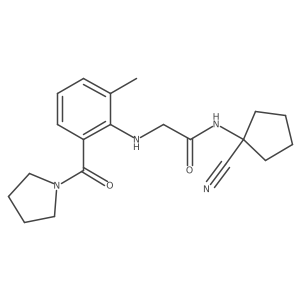 N-(1-cyanocyclopentyl)-2-{[2-methyl-6-(pyrrolidine-1-carbonyl)phenyl]amino}acetamide结构式