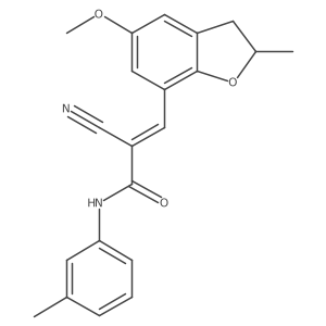 2-cyano-3-(5-methoxy-2-methyl-2,3-dihydro-1-benzofuran-7-yl)-N-(3-methylphenyl)prop-2-enamide结构式
