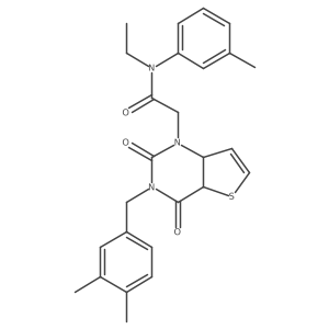 2-{3-[(3,4-dimethylphenyl)methyl]-2,4-dioxo-1H,2H,3H,4H-thieno[3,2-d]pyrimidin-1-yl}-N-ethyl-N-(3-methylphenyl)acetamide Structure