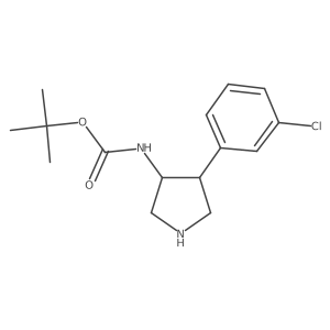 tert-Butyl ((3R,4S)-4-(3-chlorophenyl)pyrrolidin-3-yl)carbamate结构式