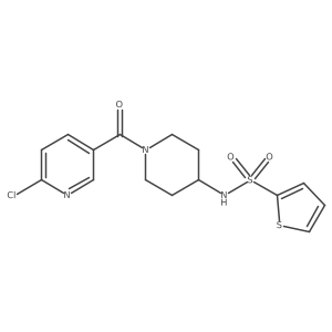 N-{1-[(6-chloropyridin-3-yl)carbonyl]piperidin-4-yl}thiophene-2-sulfonamide结构式