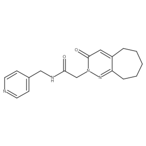 2-(3-oxo-3,5,6,7,8,9-hexahydro-2H-cyclohepta[c]pyridazin-2-yl)-N-(pyridin-4-ylmethyl)acetamide结构式
