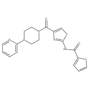 N-(4-(4-(pyridin-2-yl)piperazine-1-carbonyl)oxazol-2-yl)thiophene-2-carboxamide结构式