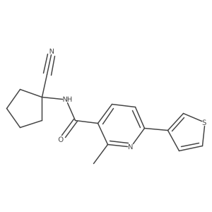 N-(1-cyanocyclopentyl)-2-methyl-6-(thiophen-3-yl)pyridine-3-carboxamide Structure