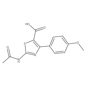 2-Acetamido-4-(4-methoxyphenyl)-1,3-thiazole-5-carboxylic acid结构式