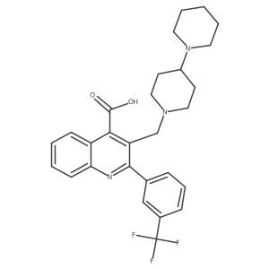 3-([1,4'-Bipiperidin]-1'-ylmethyl)-2-(3-(trifluoromethyl)phenyl)quinoline-4-carboxylic acid结构式