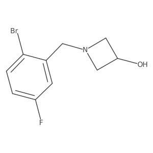 1-(2-Bromo-5-fluorobenzyl)azetidin-3-ol结构式