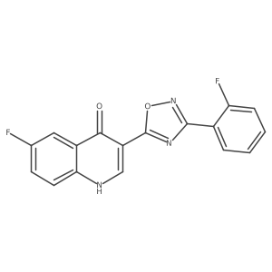 6-fluoro-3-(3-(2-fluorophenyl)-1,2,4-oxadiazol-5-yl)quinolin-4(1H)-one Structure